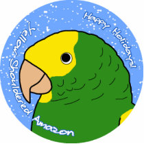 Yellow Shouldered Amazon Holiday Ornament photo sculptures