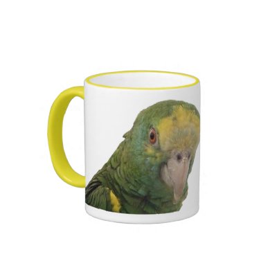 Yellow Shouldered Amazon Mug by MenagerieMayhem