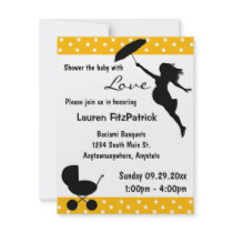 Yellow Shower The Baby With Love Invitation