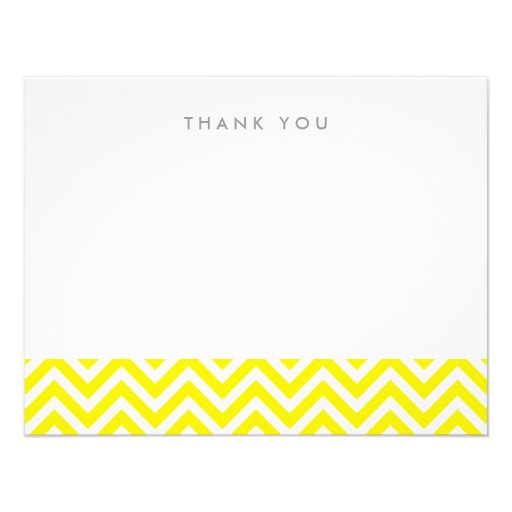 Yellow Simple Chevron Thank You Note Cards