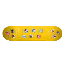 Yellow Skateboard w/ Professionals as Cartoons