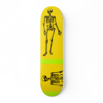yellow skeleton custom skate board
