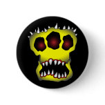 yellow skull-1 pinback button