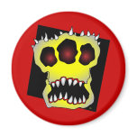yellow skull-1 refrigerator magnets