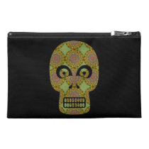 Yellow Skull Fractal Pattern Travel Accessories Bags