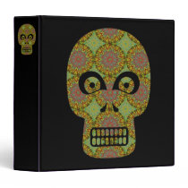 Yellow Skull Fractal Pattern Binder