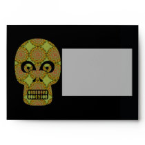 Yellow Skull Fractal Pattern Envelope
