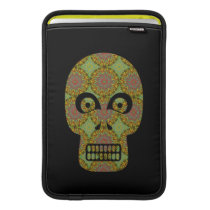 Yellow Skull Fractal Pattern Sleeves For MacBook Air