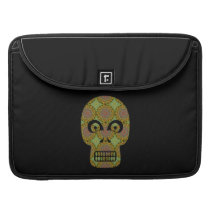 Yellow Skull Fractal Pattern Sleeve For MacBook Pro