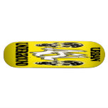Yellow Skull Old School board Custom Skate Board