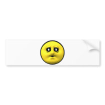 Yellow smiley blowing a kiss bumper stickers
