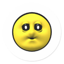 Yellow smiley blowing a kiss stickers