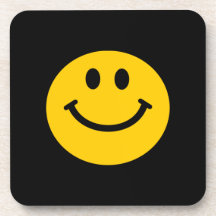 Yellow Smiley Face Beverage Coaster