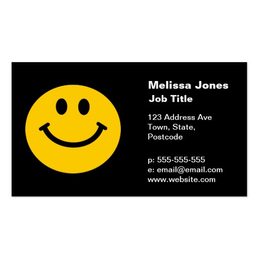 Yellow Smiley Face Business Cards