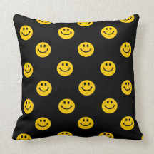 Yellow Smiley Face pattern cushion Throw Pillows