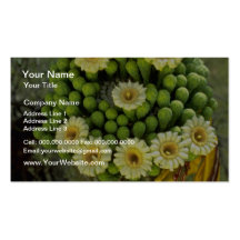 yellow Smiley face with saguaro blooms flowers Business Card Template