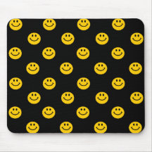 Yellow Smiley Polka Dot Pattern Mousepads