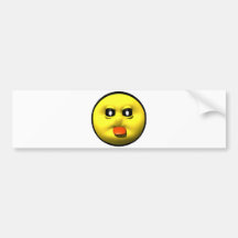 Yellow smiley sticking out tounge bumper sticker