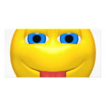 Yellow Smiley Sticking Out Tounge Custom Photo Card