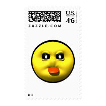 Yellow smiley sticking out tounge postage stamps