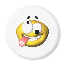 Yellow smiley that went nuts magnets by SmileyFaceStore Yellow smiley that went nuts magnets