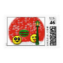 Yellow smiley triple dog dare you postage
