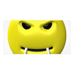 yellow smiley with fangs photo card template
