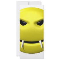 yellow smiley with fangs rack cards by SmileyFaceStore yellow smiley with fangs rack cards