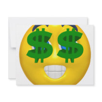 yellow smiley with money eyes invitations by SmileyFaceStore yellow smiley with money eyes invitations