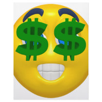 yellow smiley with money eyes customized letterhead