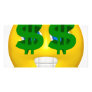 yellow smiley with money eyes photo greeting card
