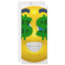 yellow smiley with money eyes rack cards by SmileyFaceStore yellow smiley with money eyes rack cards