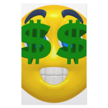 yellow smiley with money eyes stationery