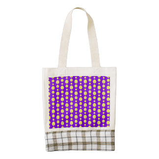 Yellow Smilies on Purple Zazzle HEART Tote Bag