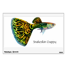 Yellow Snakeskin Cobra Fancy Guppy Wall Decal
