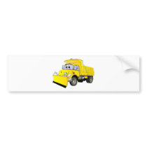 Yellow Snow Plow Cartoon Bumper Stickers