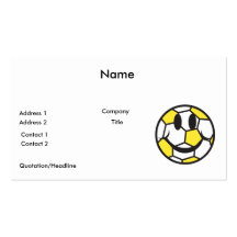 yellow soccer ball smiley face business card templates