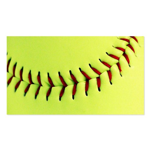 Yellow softball ball business card template (front side)