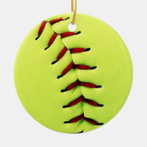 sports, softball, cool, baseball, funny, yellow, ball, fastpitch, customize, ornament, photography, american, sport, fun, Ornament with custom graphic design