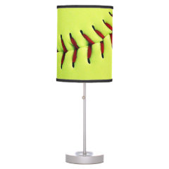 Yellow softball ball lamp
