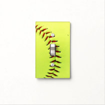 light switch cover, sports, softball, cool, baseball, funny, yellow, customize, fastpitch, softball gift, player, ball, american, team, coach, sport, fun, light cover, [[missing key: type_aif_lightswitchcove]] com design gráfico personalizado