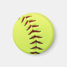 Yellow softball ball magnets