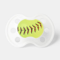Yellow softball ball pacifiers