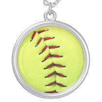 necklace, softball, sports, cool, baseball, funny, yellow, ball, fastpitch, customize, photography, american, sport, fun, team, coach, red, stitches, Halskæde med brugerdefineret grafisk design