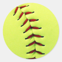 Yellow softball ball stickers