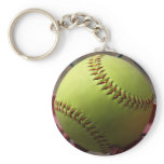 Yellow Softball keychains