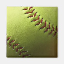 Yellow Softball Magnet