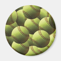 Yellow Softball Wallpaper Refrigerator Magnet