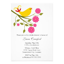 Yellow Songbird Bridal Shower Invitation