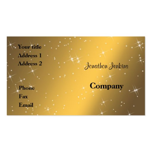 Yellow sparkles business card templates